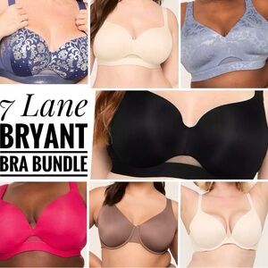 Cacique Women's Bra Collection Bundle - Black, Cream, Pink, Brown, Blue